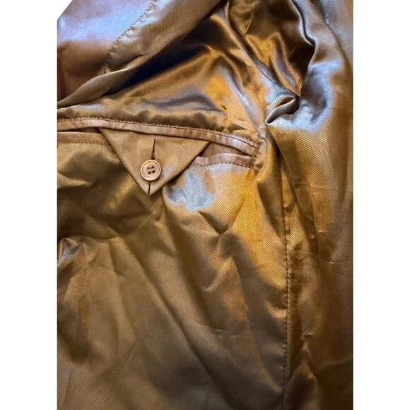 Overland Western 100% Leather Lambskin Blazer Jacket Men XL Soft Three Button